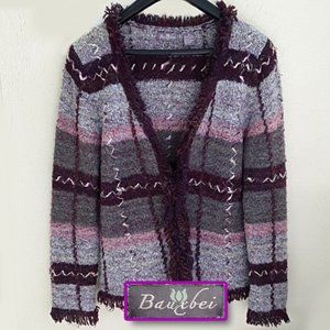 Bauxbei Pretty Textured Sweater Cardigan EUC